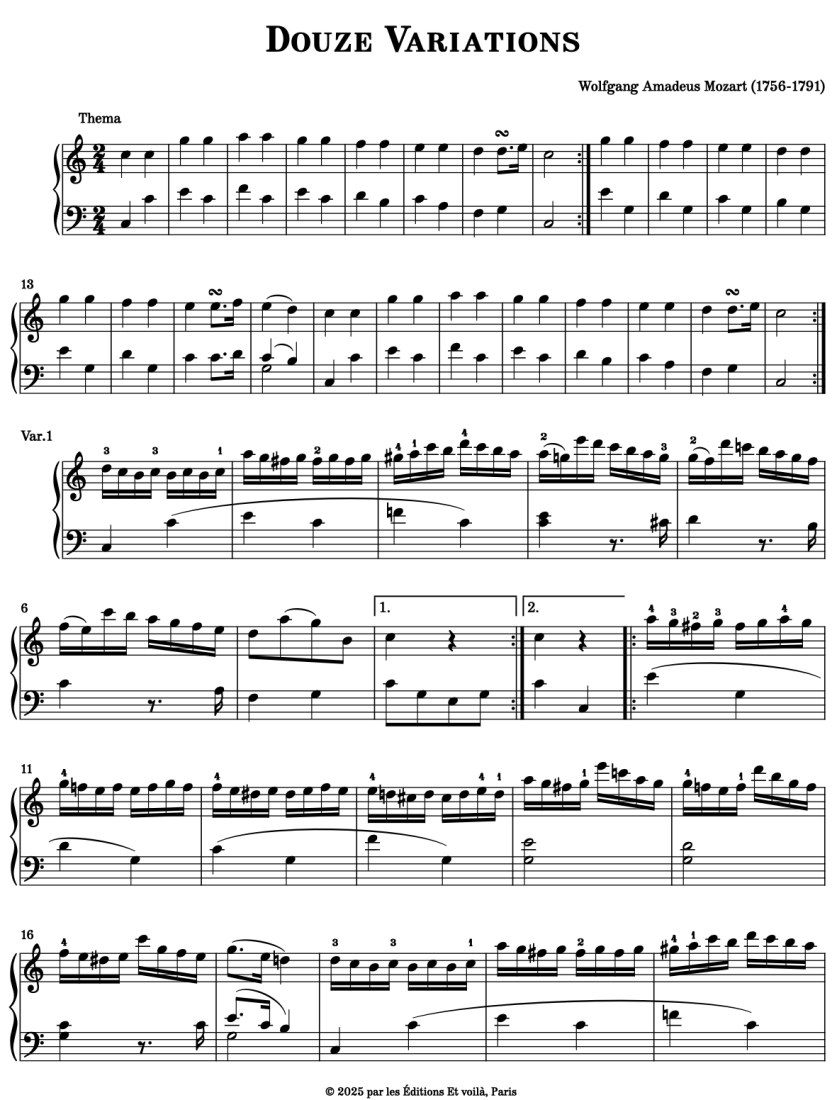 12 variations